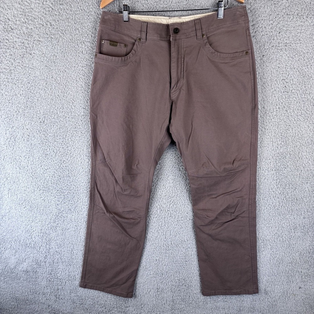 Kuhl Kanvus Jean Vintage Patina Dye Mens Brown Pants Size 35x30 Hiking Outdoors